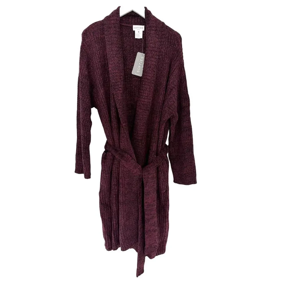 Softies Women's Dark Heather Cherry Cola Marshmallow Wrap Robe Size 2X-3X
